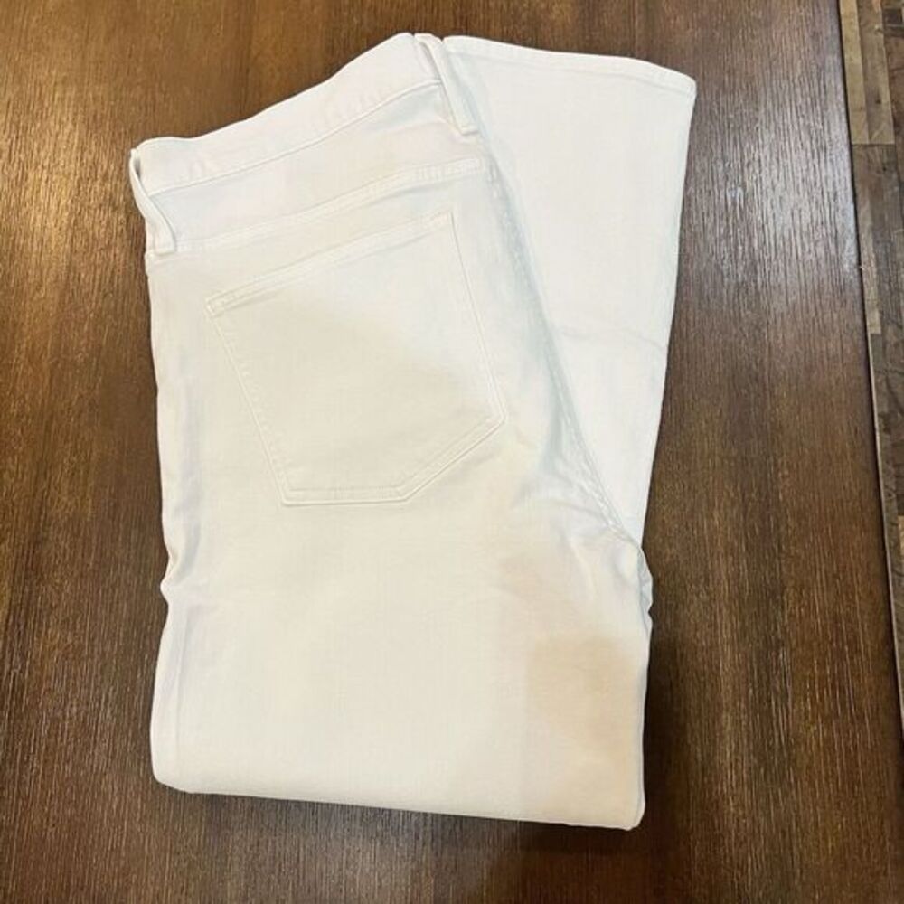 J. Crew Womens‎ Denim High Rise Straight Crop Jeans White Button Fly Size 33